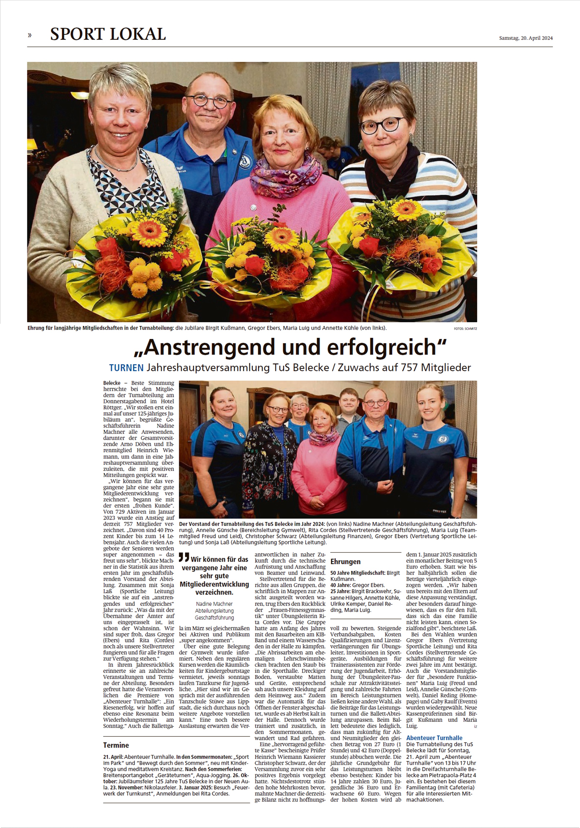 Zeitungtsartikel Soester Anzeiger 3 JHV 2024